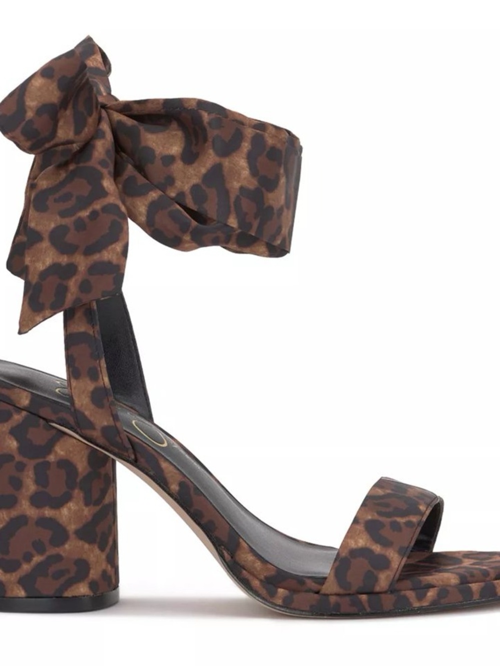 Jessica Simpson Leopard Print Ankle-Tie Block Heel Sandals - Brown/Black